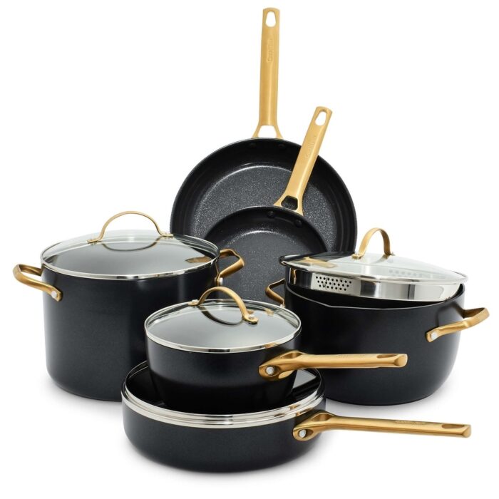 GreenPan Reserve Healthy Ceramic Nonstick 10pc Cookware Set, Black