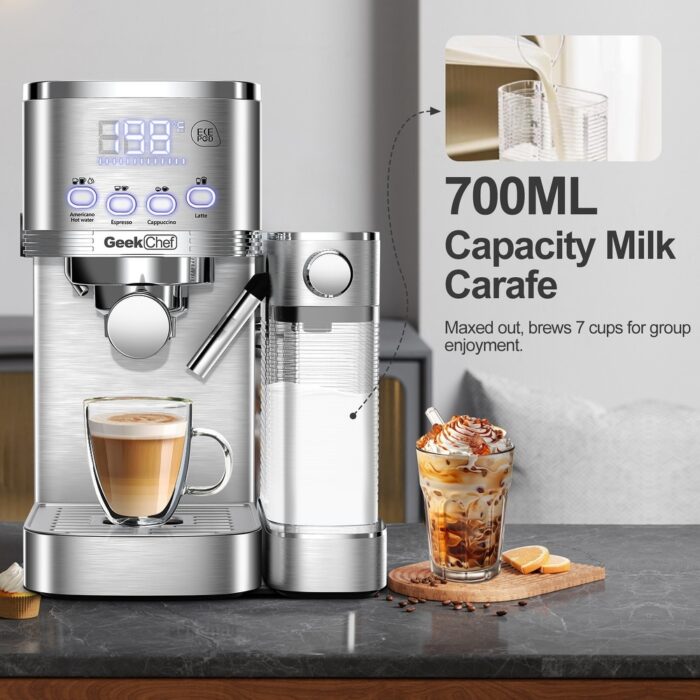 Stainless Steel 20-Bar Espresso Maker