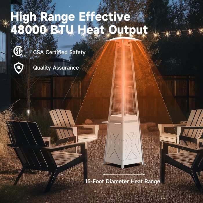 Outdoor Propane Patio Heater 48,000 BTU with Wheels - Image 2