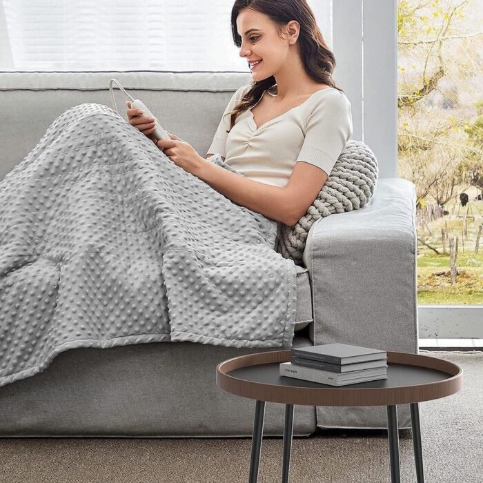 Twin Size Throw Electric Heated Blanket Grey - Image 2
