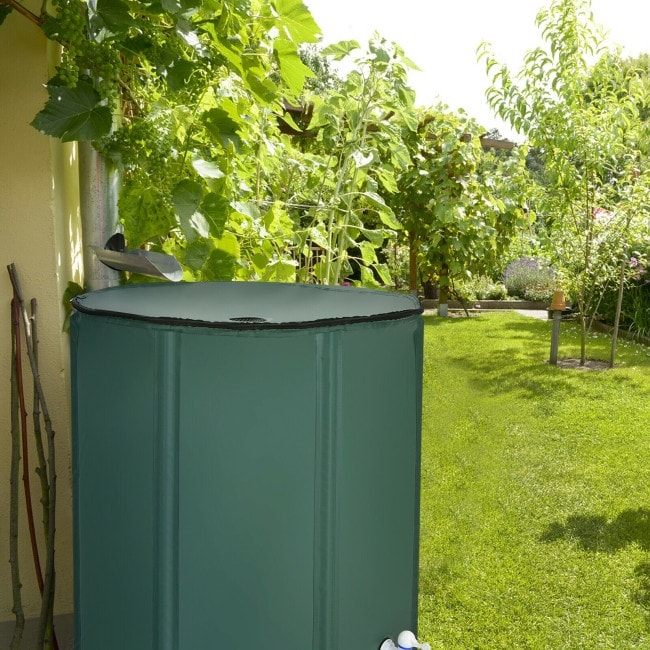 100 Gallon Portable Rain Barrel Water Collector Tank with Spigot Filter - 28" x 40.5" (Dia. x H) - Image 2