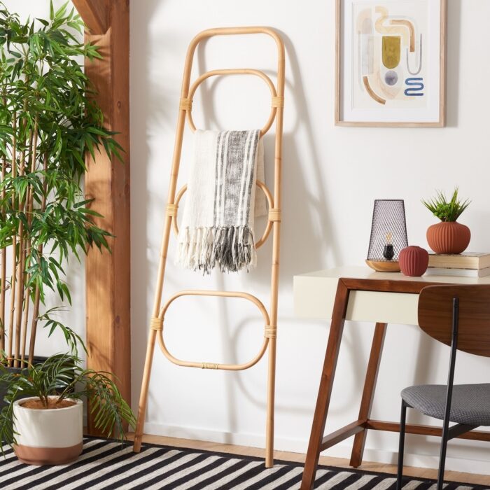 SAFAVIEH Home Collection Keita 3 Tier Towel Hanger - 26" W x 1" D x 67" H - Image 2