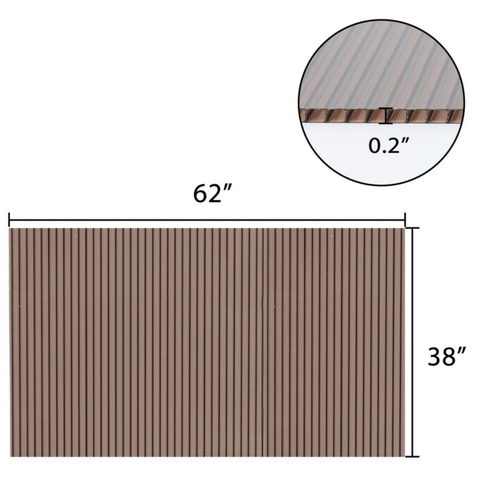 Aoodor 6PCS 38x62 Brown Twin-Wall Awning Panels: Waterproof, UV-Protected - Image 2