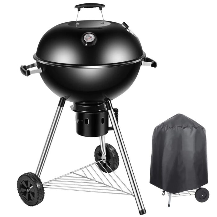 Portable premium charcoal grill with cover