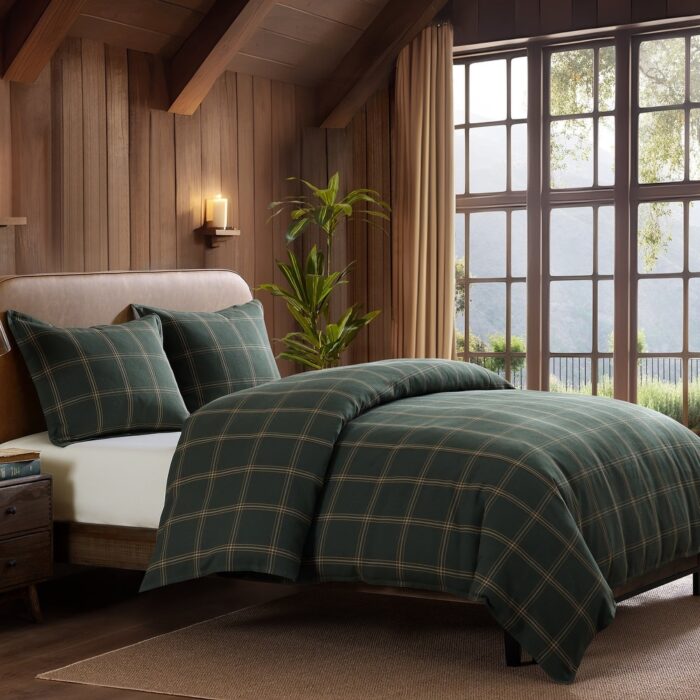 HiEnd Accents Windowpane Plaid Modern Rustic Duvet Cover Set, 3PC - Image 2