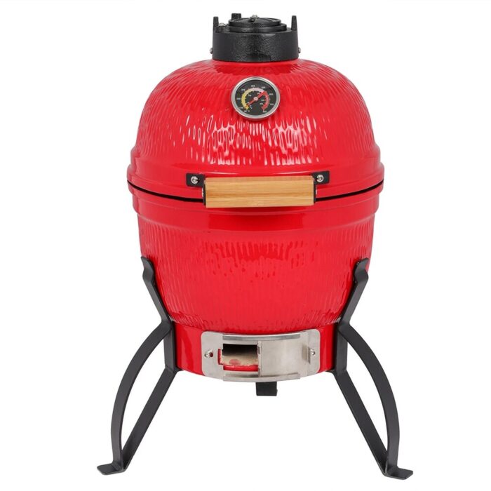 13in Round Ceramic Charcoal Grill,Red
