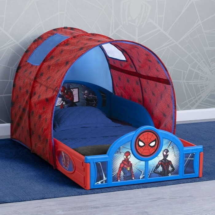 Spider-Man Sleep and Play Toddler Bed with Tent and Built-In Guardrails by Children - Image 2