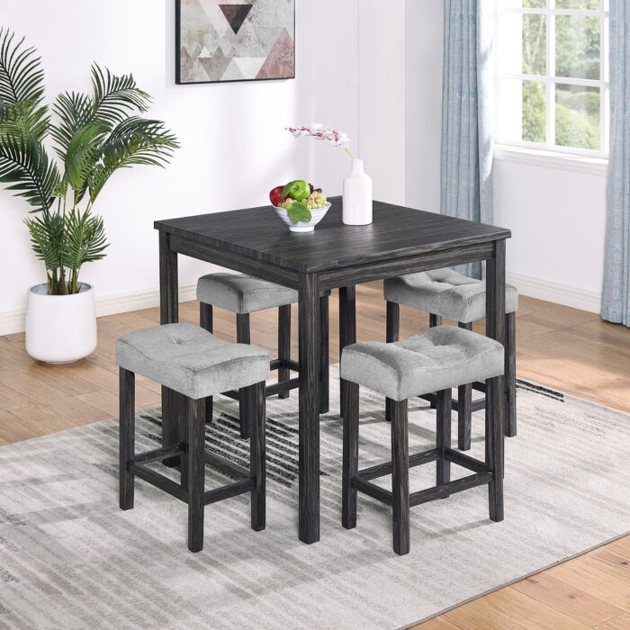 Industrial 5 Piece Dining Table Set for Dining Room