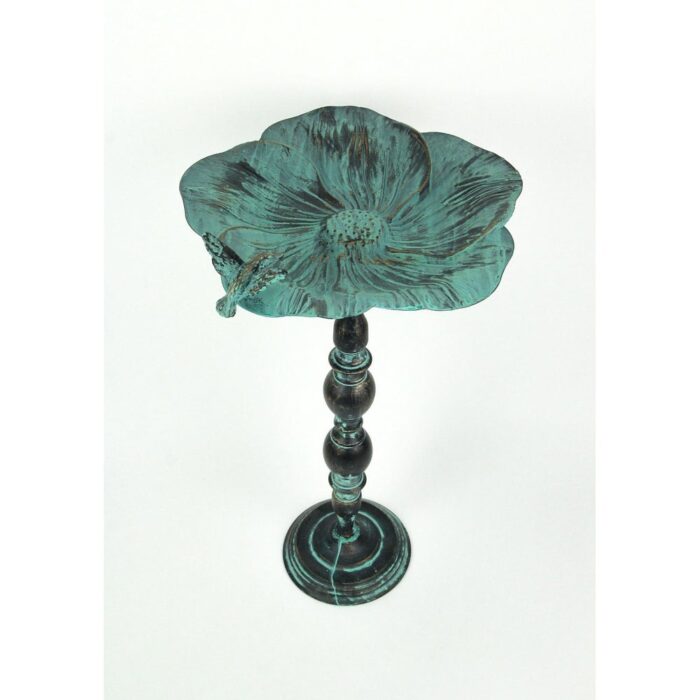 25 inch Rustic Metal Bird Bath Outdoor Garden - Image 2