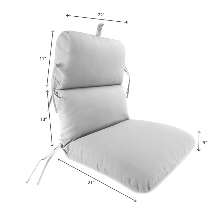 Sunbrella 22" x 45" Outdoor Chair Cushion with Ties and Loop - 45'' L x 22'' W x 5'' H - Image 2