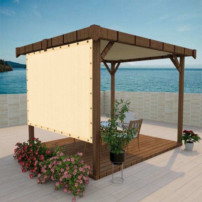Artpuch Shade Fabric Sun Shade Cloth with Grommets GN08 for Pergola Replacement Shade Cover Canopy