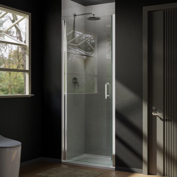 Pivot Frameless Shower Door with Clear Glass