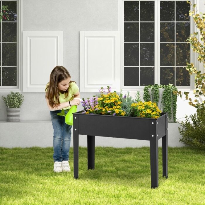 Metal Raised Garden Bed with Legs and Drainage Hole for Vegetable Flower - Image 2