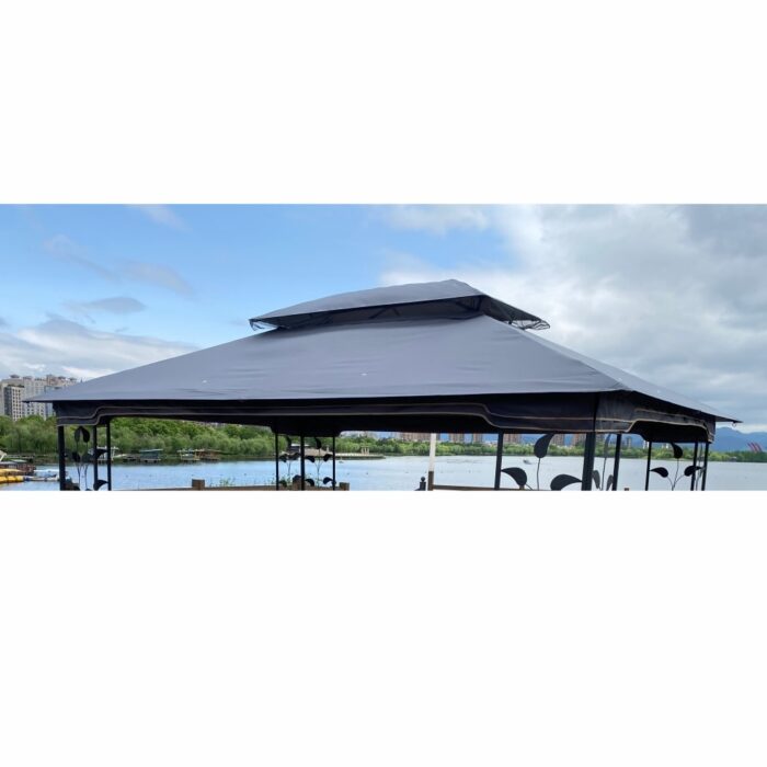 13x10 Ft Patio Double Roof Gazebo Replacement Canopy Top Fabric