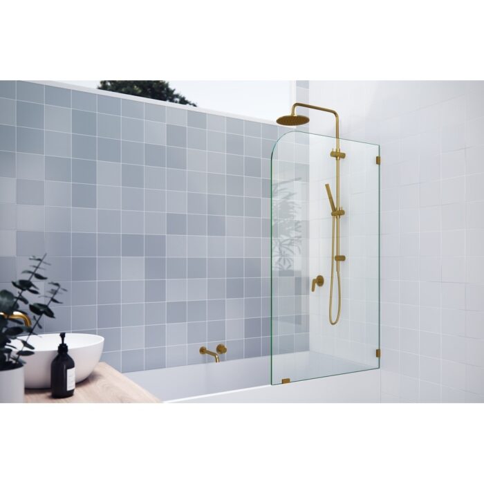 Glass Warehouse 34" x 58.25" Frameless Bathtub Shower Door - Single Fixed Panel Radius - Image 2