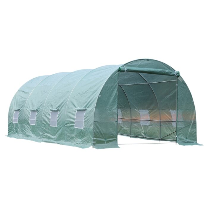 Outsunny Green PE/ Steel 20-foot Freestanding Walk-In Tunnel Greenhouse - Image 2