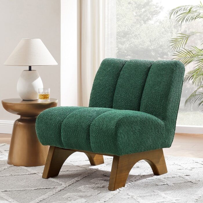 Art Leon Modern Wood and Fabric Accent Sofa Chair - Image 2