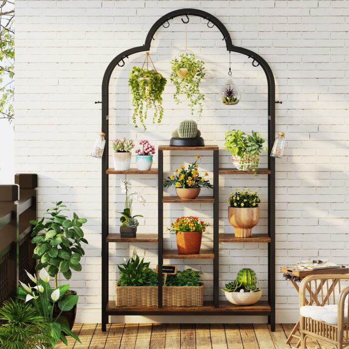 6 Tier Plant Stand Indoor, 74.8" Tall Arch Metal Plant Shelf - Image 2