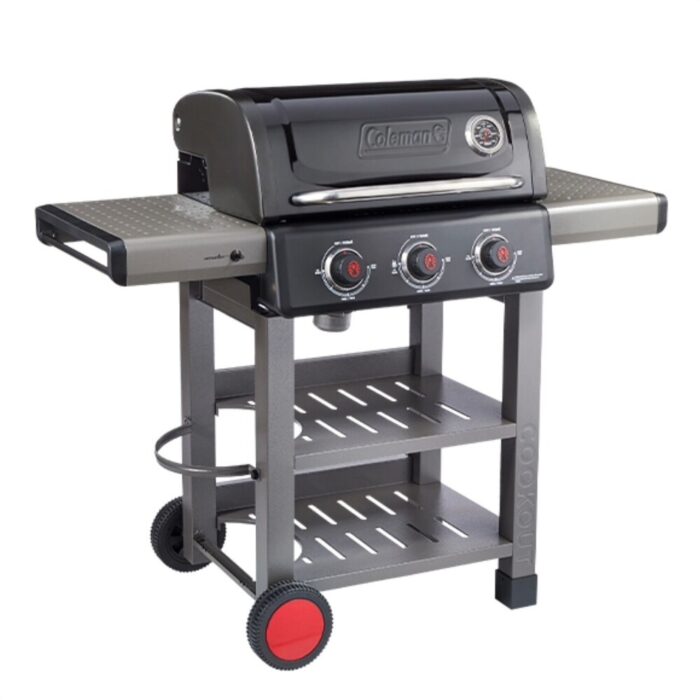 Coleman Cookout 3-Burner Propane Gas BBQ Grill w/ 535-Sq. In. Total Cooking Surface Instastart Ignition, Black/Gray - Image 2