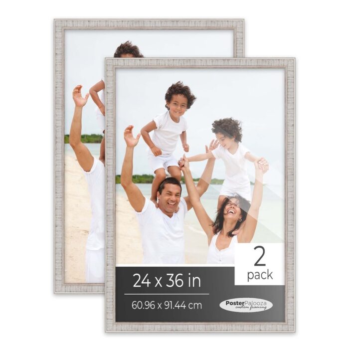 24x36 Rustic White Picture Frame Set Pack of 2 24x36 Wood Picture Frames for Gallery Wall 2 24x36 Rustic White Frames