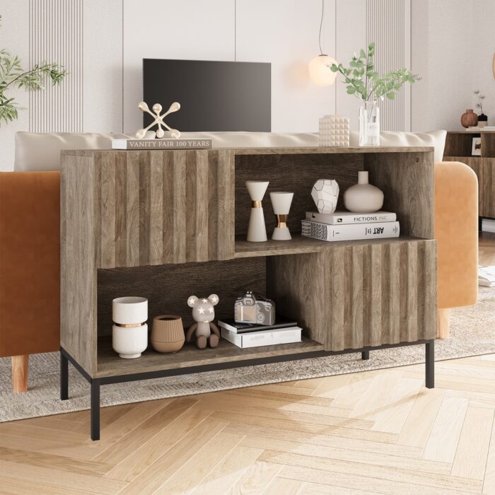 Entryway Table, Display Shelf, Modern Farmhouse Console Sofa Table with Storage - 16.3 x 43.9 x 30.3 inches - Image 2
