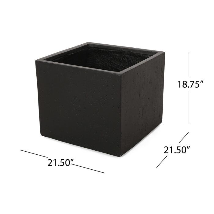 Ella Outdoor Cast Stone Square Planter by Christopher Knight Home - Image 2
