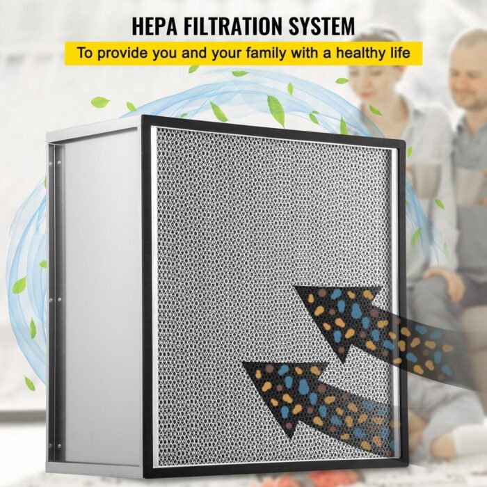 VEVOR HEPA Filter Replacement Pleated Air Filter 24x24x11.5in Galvanized Frame - 24 x 24 x 11.5in - Image 2