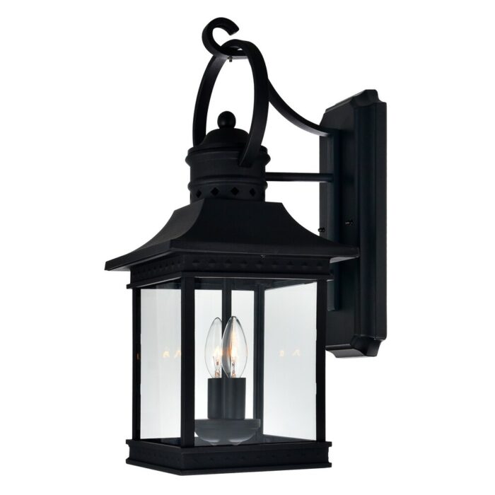 Cleveland 2 Light Black Outdoor Wall Light - Image 2