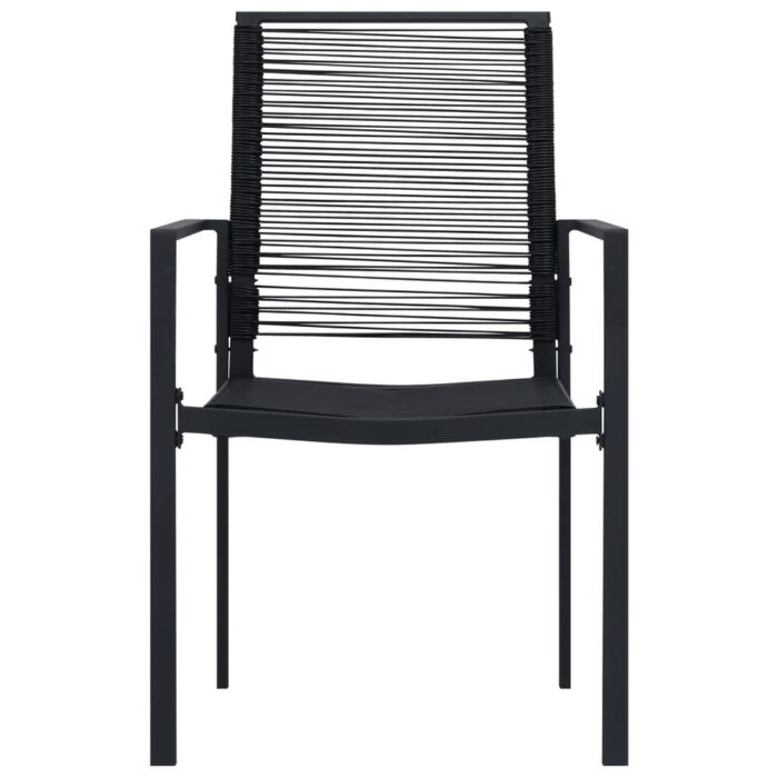 vidaXL 2/4x Patio Chairs PVC Rattan Black Garden Outdoor Chair Furniture - Image 2