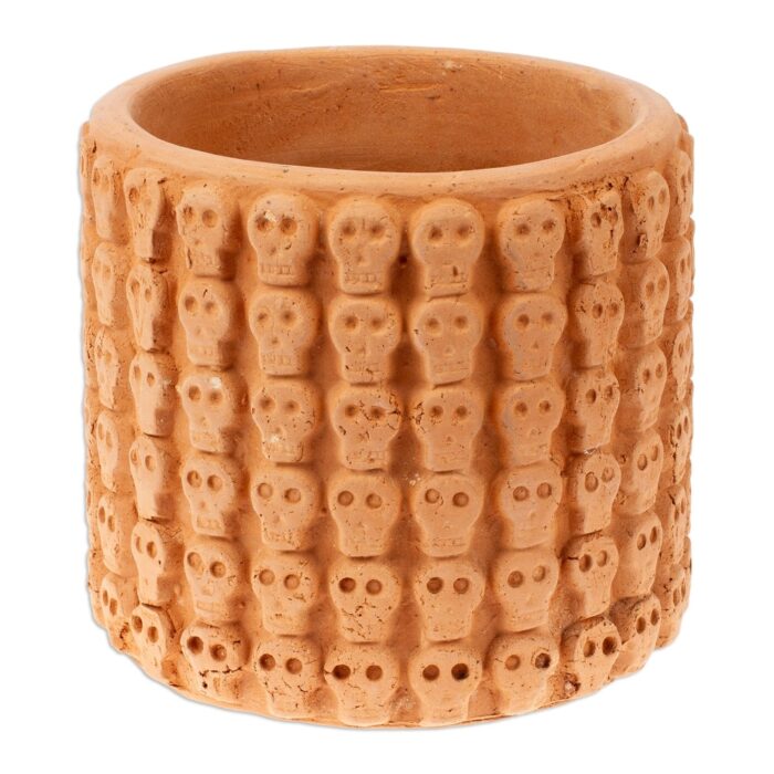 Novica Handmade Portal To The Beige Afterlife Ceramic Flower Pot