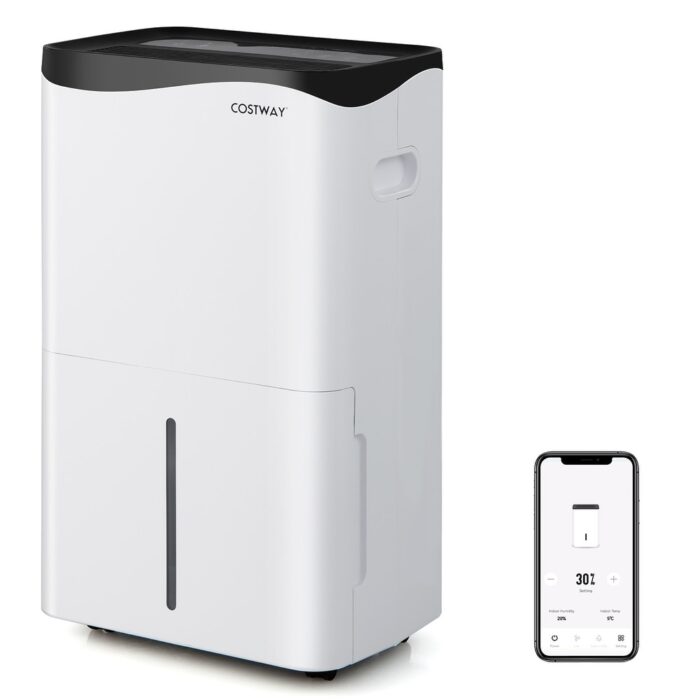 100-Pint Dehumidifier for Home & Basements w/ Smart App