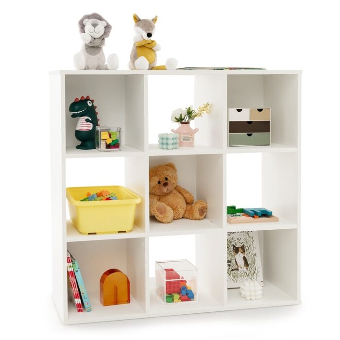 Costway 9-Cube Kids Toy Storage Organizer Wooden Children's Bookcase - See Details