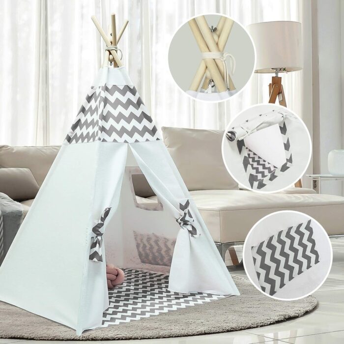 Teepee Tent for Kids with Floor & Carry Case - Image 2