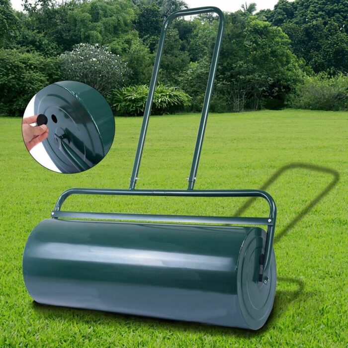 24" x 13" Tow Lawn Roller Water Filled Poly Push Roller - 24" width.13" diameter steel drum.45" height - Image 2
