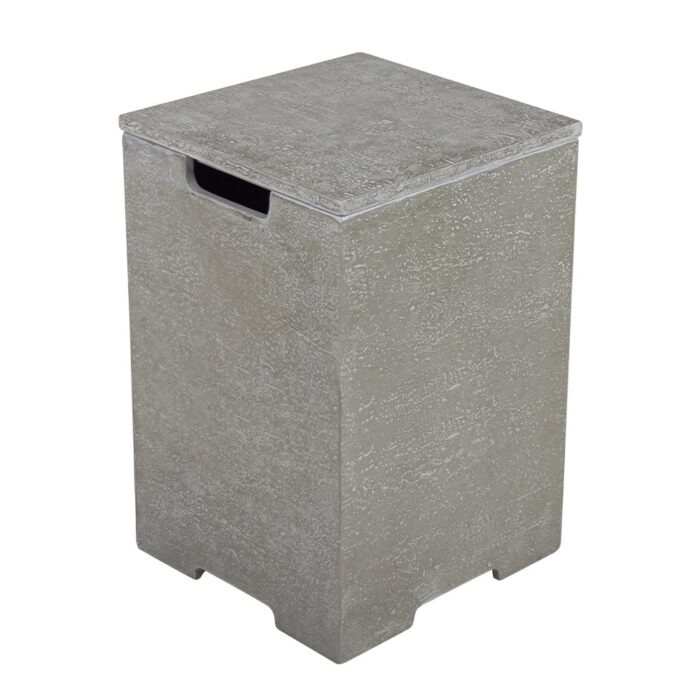 Elementi Plus Square Propane Tank Cover Hideaway Storage Box with Removable Top - Light Grey, 15.7 x 15.7 Inches