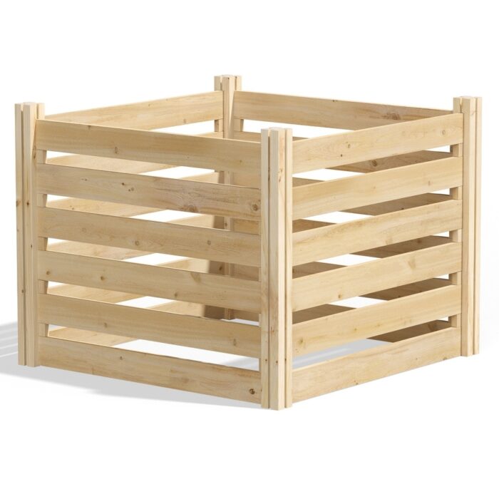 Wood compost box