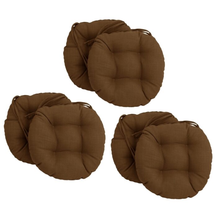 16-inch Round Tufted Indoor/ Outdoor Chair Cushions (Set of 6) - Image 2