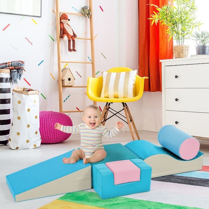 6 in 1 Soft Climb and Crawl Foam Playset ,Kids Indoor Active Play Structure - Image 2