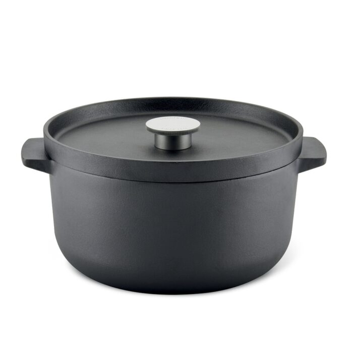KitchenAid Seasoned Cast Iron Induction Dutch Oven Casserole, 6-Quart, Cast Iron Black - Image 2