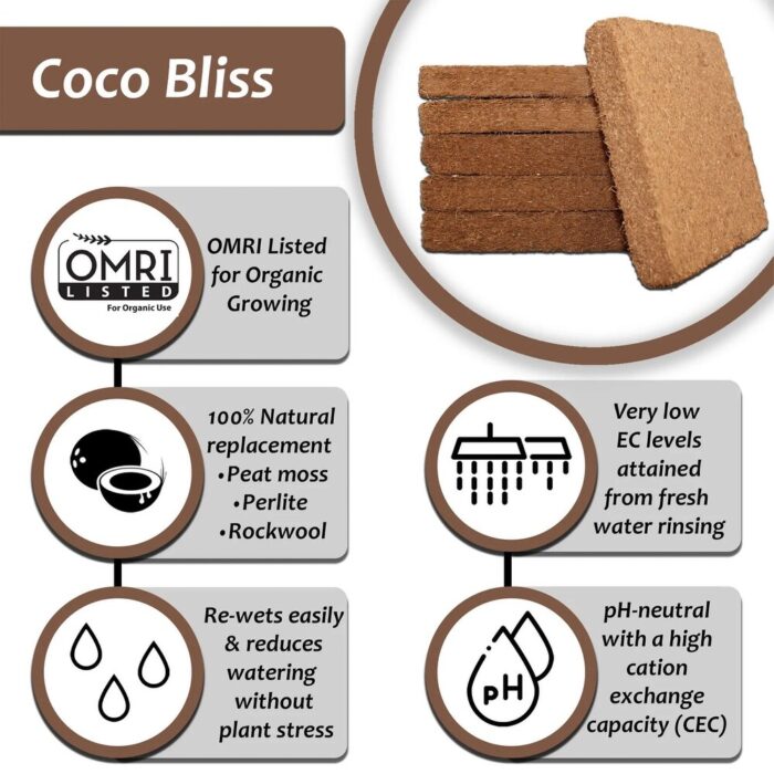 Plantonix Coco Bliss Premium Organic Coconut Coir Pith 10 Pound Bricks (4 Pack) - 40 - Image 2