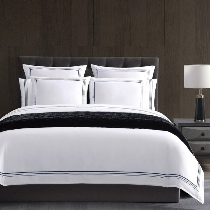 HiEnd Accents 100% Cotton Hotel Luxury Embroidered Border Sheet Set, 4PC