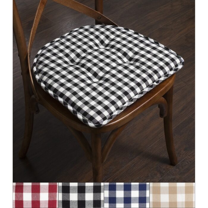 Checkered Memory Foam U-Shape Non-Slip Chair Cushion Sets