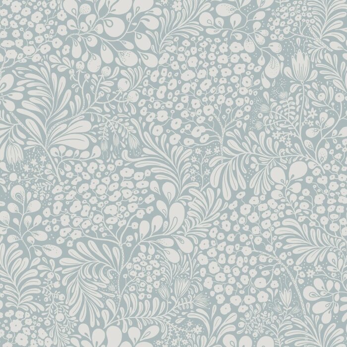 Siv Light Blue Botanical Wallpaper
