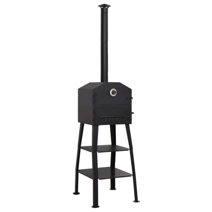vidaXL Outdoor Pizza Oven Charcoal Fired with 2 Fireclay Stones - 21.3" x 23.2" x 79.9"