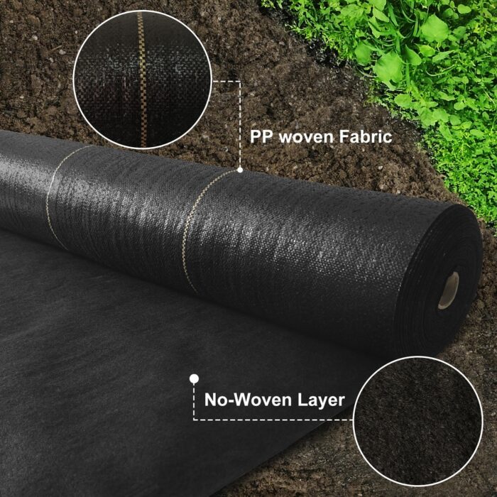 Agfabric Compound weed barrier4.8oz/sq.yd,6'x100',Black