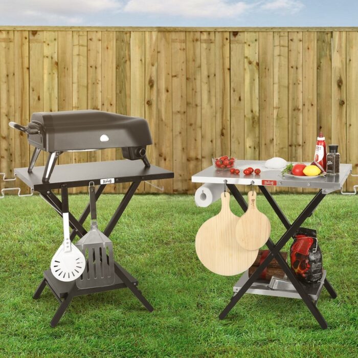 Feasto 24"x 30" Foldable Pizza Oven Stand and Food Prep Table