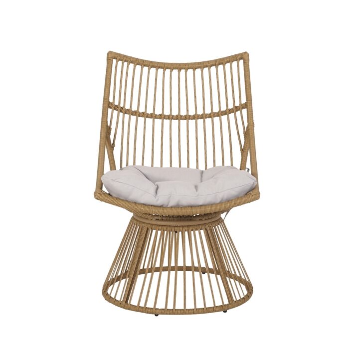 Caryl Wicker Outdoor Club Chair with Cushions by Christopher Knight Home - Image 2