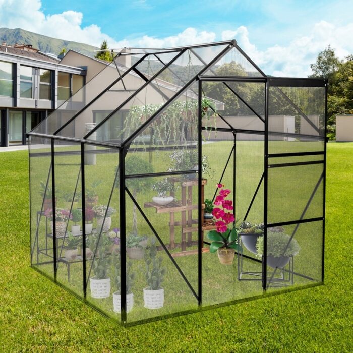 Greenhouse Raised Base and Anchor Aluminum Heavy Duty Walk-in Greenhouses for Outdoor Backyard in All Season - Image 2