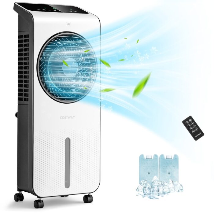 Evaporative Air Cooler Portable Swamp Cooling Fan w/ 12H Timer Remote