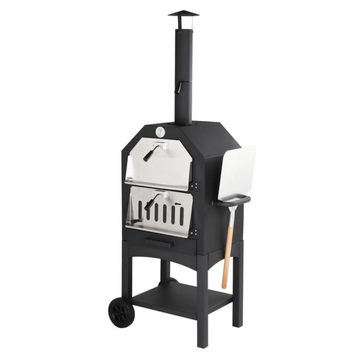 Outdoor Black Wood Fired Pizza Ovenr for Backyard and Camping